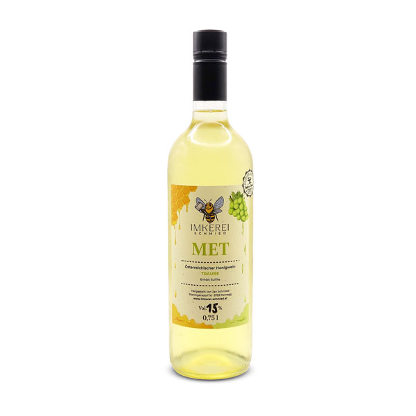 Flasche MET Wein Traube